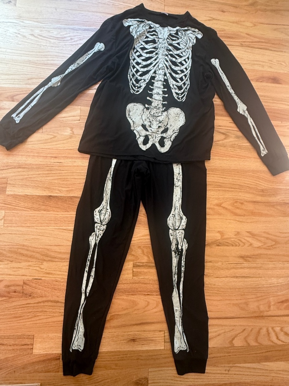 Spirit Halloween Black Skeleton Pajama Set Adult Large Unisex Jack Skellington
